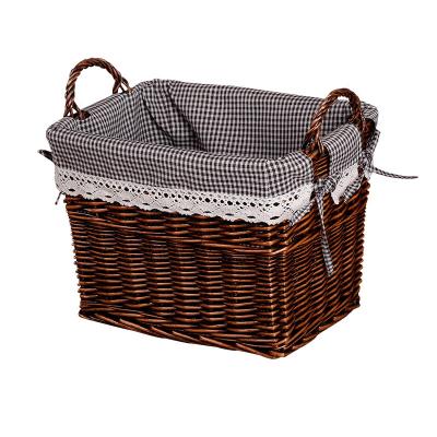 China Sustainable Wicker Woven Dirty Clothes Snack Storage Basket Laundry Basket Clothes Bucket for sale