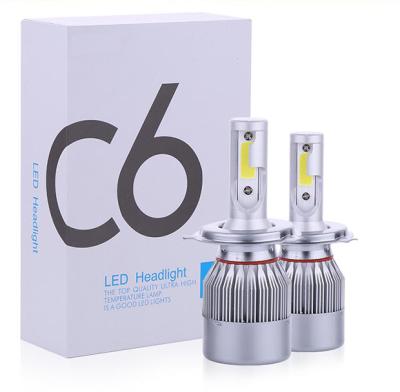 China Auto C6 880 9005 9006 white light h1 h3 h7 h11 36w/72w 3800lm car led headlight bulb universal for sale