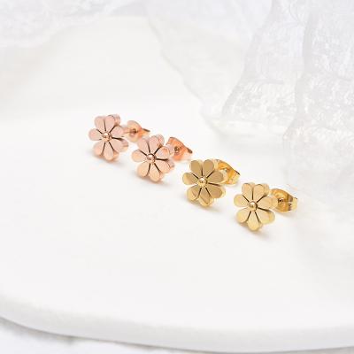 China Newest Fashion High Quality Stainless Steel Stud Earrings High Quality Brass Jewelry Wholesale Anti-allergy Earrings For Women Girls for sale