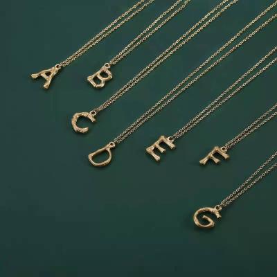 China FASHIONABLE couples letter necklaces border exclusive for English Institute of Statistics cold wind metal bamboo festival 26 letter necklace jewelry for sale