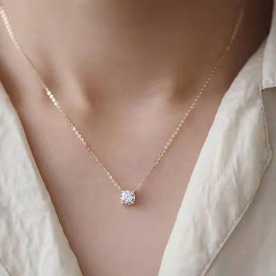 China Female Jewelry Set Sex Clacivle Necklace Chain 18k Gold Plated High Grace Zircon Pendant Necklace Jewelry for sale