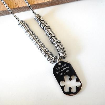 China FASHIONABLE design titanium steel hip-hop niche necklace puzzle high street pendant accessories with clothes for sale