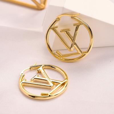 China Other Hip Circle Customized Earrings Combine Gold Plated Personalized Name Letter Earrings Design For Women And Girls for sale