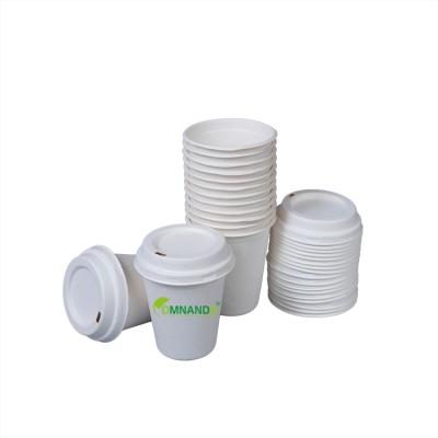 China Super Biogedradable 2022 Quality 8oz Bagasse Paper Cup Lid Sugar Cane Drinks Compostable Cup Lid Biodegradable Lid for sale