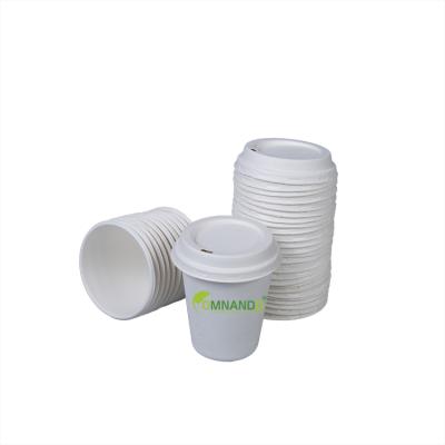 China Biogedradable Recycled Bagasse Pulp 80mm Biodegradable Hot Water Cup Lid 8oz Tea Cup Lid for sale