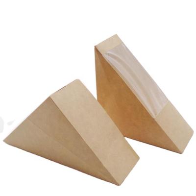 China Triangular Sandwich Food Packaging Box Disposable Paper Box for sale