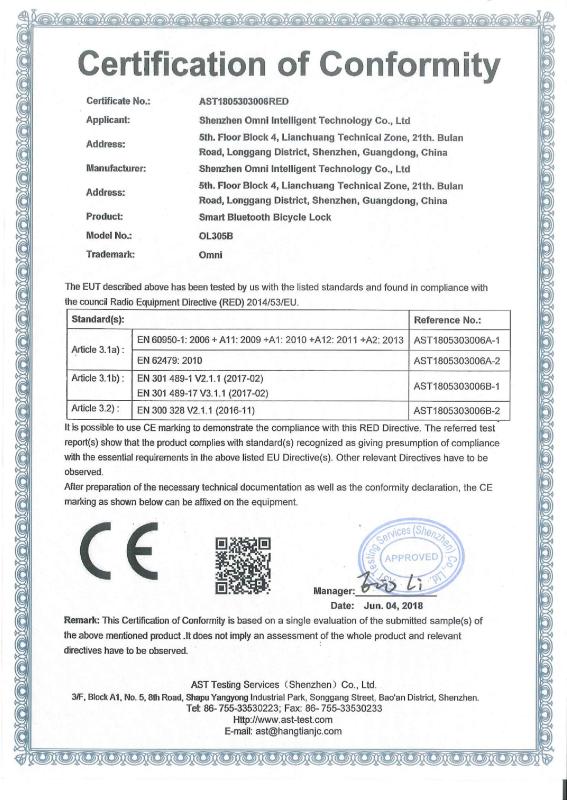 CE - Shenzhen Omni Intelligent Technology Co., Ltd.