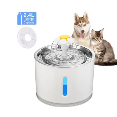 China 2021 Hot Selling Automatic 2.4L Cat Water Fountain For Pets Automatic Dogs Water Drinking Bowl Cat Feeder Drink Cup Large Dispenser Spring for sale