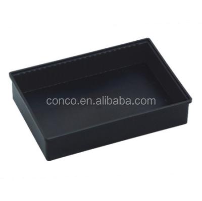 China Recycled ESD Plastic Black Rectangular Materials Trays Recycled Promoting Tray for sale