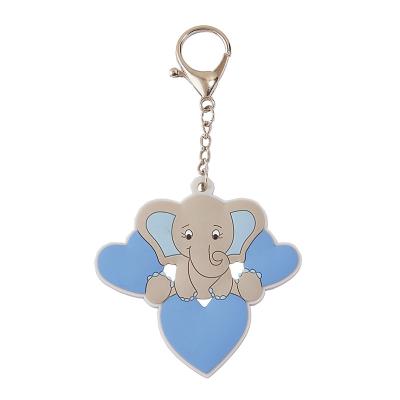 China Factory Custom Custom 3d Rubber Elephant Shape Cute Elephant Shape Cartoon PVC Soft Rubber Key Chain for sale