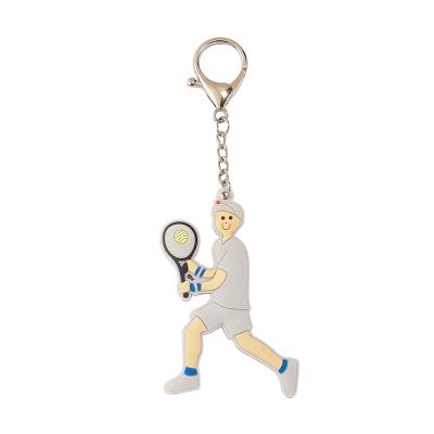 China Soft Sports 3DKeychain Mini Plastic Accessories Daily Life PVC Rubber Keychain for sale