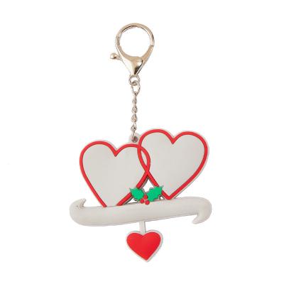 China Daily Life Heart Shape Chain Logo Keychain PvcPvc Rubber Die Cut Key Ring Soft Bag Custom Chain Logo Keychain PvcPvc Light Rubber Metal for sale