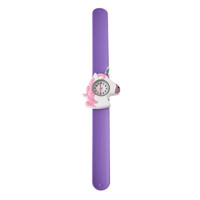 China Fashion.Sport.Healthy Made In China Unique Band Watch Children's Gift Cute Unicorn Cartoon Children To Slap Band Watch for sale