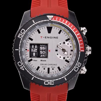 China Chronograph Logo Luxury Plastic Case Silicon Band Drum Roller Movement OEM Custom Watches for sale