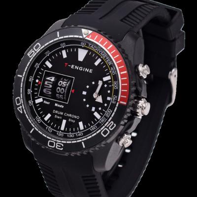 China OEM Single Band Automatic Silicon Chronograph Movement Plastic Case Sports Watches for sale