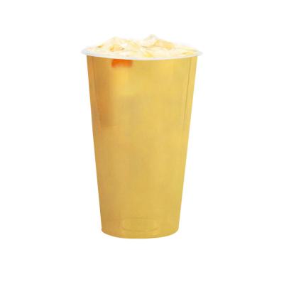 China Custom 8oz 9oz 10oz 12oz 16oz 20oz Disposable Eco-Friendly Bubble Tea Cup Printed Cold Coffee Drinking Pet Plastic Cups To Go For Smoothies for sale