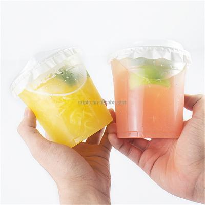 China Wholesale Eco Friendly Disposable Customized 12 16 Ounce Pet 500Ml Boba Clear Disposable Plastic Take Away Milk Tea Clear Juice Cups With Lids for sale