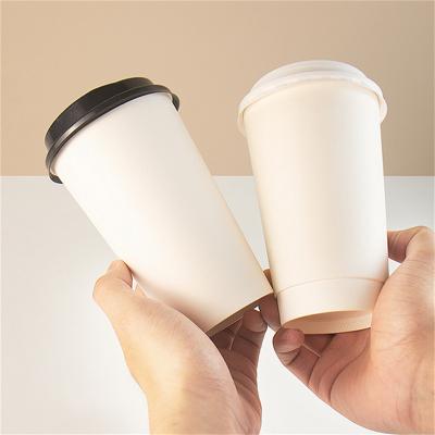 China Disposable Beverage Store Recyclable Hot Cup With Lid Coffee Tea Water Milk Beverage Food Grade Takeaway Paper Cups for sale