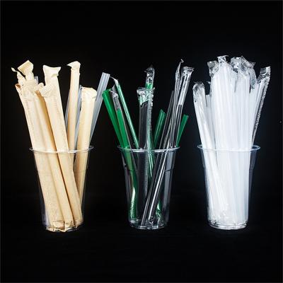 China Disposable eco-friendly person wrapped plastic cold coffee tea pp bubble smoothie milkshake drinking boba drinking straws disposable for sale