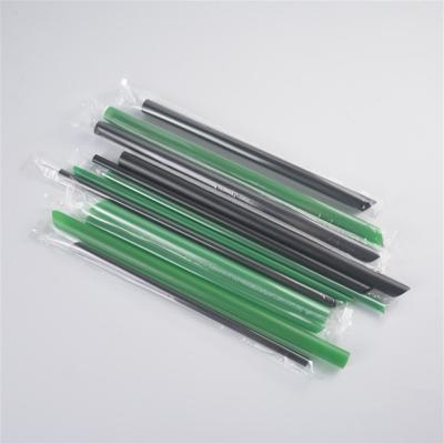 China Eco-friendly disposable boba straws individually wrapped milktea drinking straws pp cold-hot plastic straws for bubble tea for sale