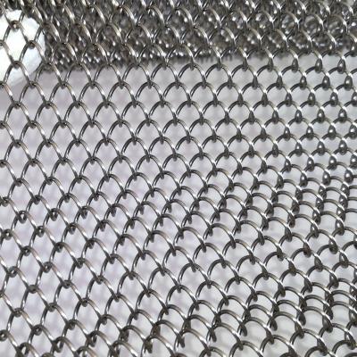 China JDW Anodized Aluminum Metal Coil Curtain / Woven Wire Curtain Corrosion Resistant for sale