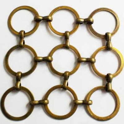 China Anodized Surface Gold Metal Ring Mesh / 316 Stainless Steel Wire Ring Mesh for sale