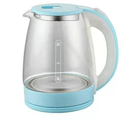 China 360 degree rotation base 2.0 liter 1500 watt cheap electric kettle with glass body and LED light for Brazil for sale