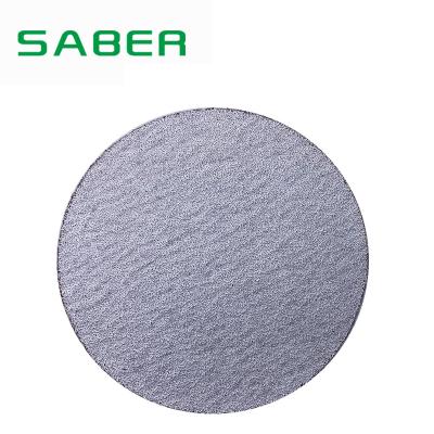 China Factory supply SABER 5inch 125mm nohole sanding metal and wood white paper abrasive disc with excellent durability sanding metal and wood for sale