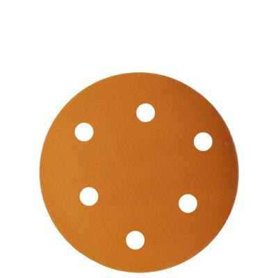 China Factory Supply SABER 5inch125mm Automotive Orange Paper 6holes and Hard Metal Abrasive Disc Sanding All Auto Parts for sale