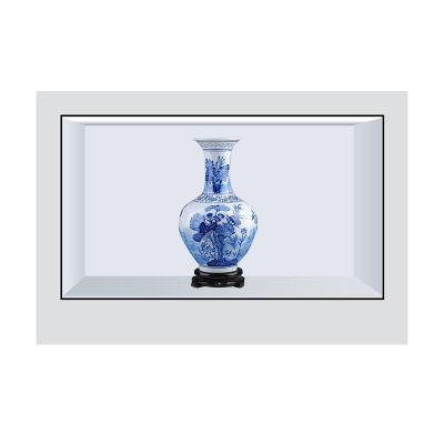 China New Style Indoor 55 Inch Commercial Advertising Display Touch Screen Display Cabinet Transparent Screen Cabinet for sale