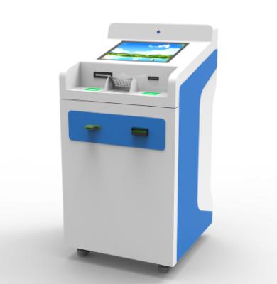 China Payment Solution Kiosk OEM 21.5 ATM Card Face Recognition Self Service Kiosk Indoor Machine Customized Enclosure for sale