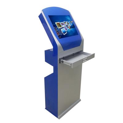 China Indoor Payment Solution Kiosk China OEM 21.5 Inch Infrared Touch Screen All In One Self Service Kiosk With Barcode for sale