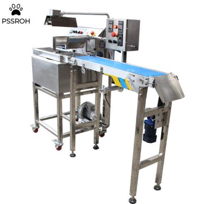 China Snack Factory TC-08 Chocolate Good Mood Machine / Cookies With Chocolate Enrober Machine / Chocolate Coating Machine for sale