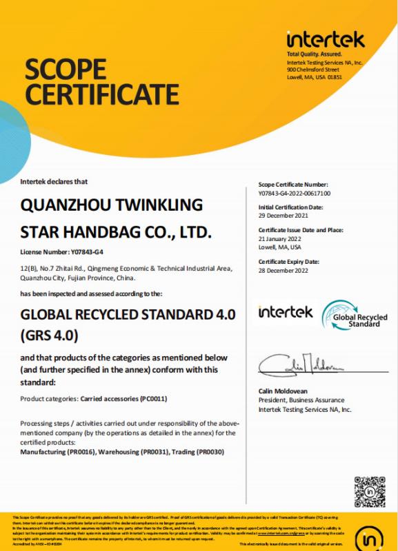 GRS - Quanzhou Twinkling Star Import & Export Co., Ltd.