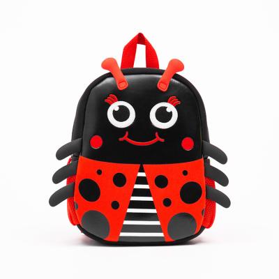 China Factory direct sales waterproof beautifully designed shape high quality children's ladybug cartoon 3D school bag for sale