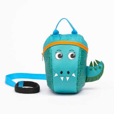 China Anti-theft Green 3D Dinosaur With Tail Adorable Cute Kid Rein Bag For Boys And Toddler Kids Anti-lost Bag for sale