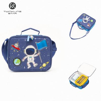 China New Factory Cooler Lunch Box Insulated Portable Oxford Cloth Shoulder Bag Student Kids Skyrocket Astronaut for sale