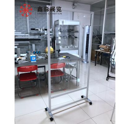 China Movable American Style Sneeze Guard, Indoor Aluminum Transparent Exit Door and Screens, Social Distancing Clear Sneeze Guard for sale