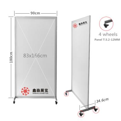 China Foldable and single wall room divider, portable free standing easy to fix F 1*2.5M aluminum modular display stand or customzied for sale