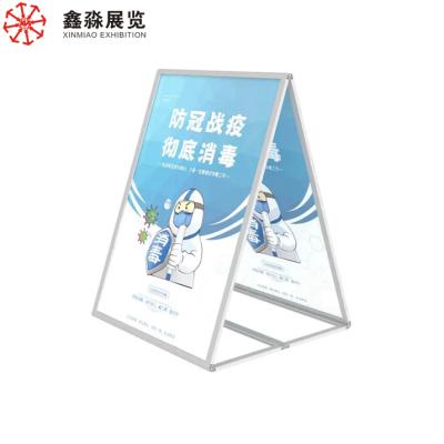 China Advertising New OUTDOOR Portable A-Frame Display Snap Board Poster Stand, Portable Free Standing Double Side Folding Stand For Car Shop for sale