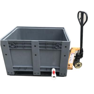 China Unfoldable 1200x1000x760mm Non-Vented Pallets Tubs Box With Lid For Liquid for sale