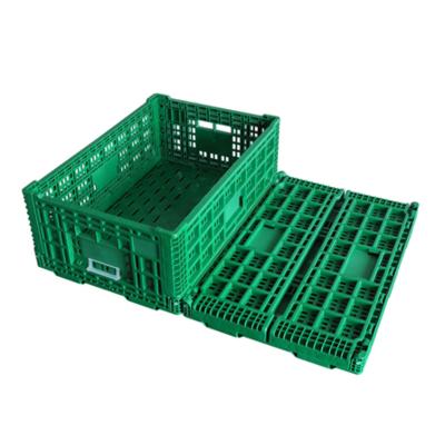 China Recyclable Folding Plastic Fruit Crates For Supermarket for sale