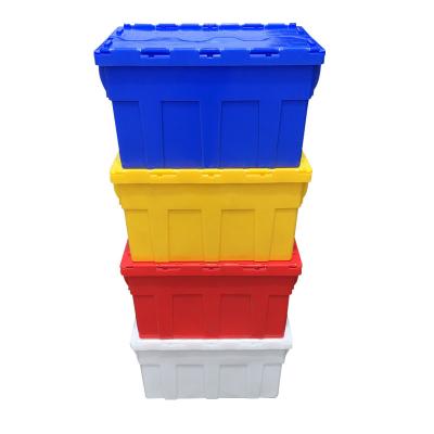 China Heavy Duty Industrial Plastic Movable Solid Box Storage Bins Boxes With Lids for sale