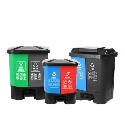 China Sustainable Garbage Container Waste Bin Classification Recycle Garbage Bin With Pedal for sale