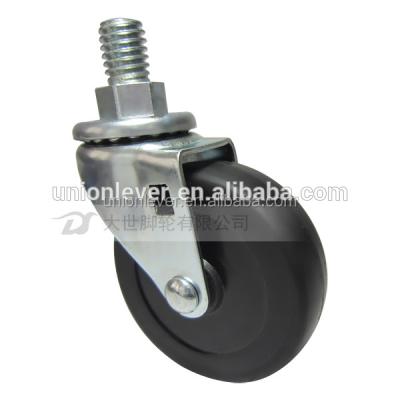 China PIVOT Bolt Type Screw Rubber Wheel With 2.5 Inch Wheel Caster for sale