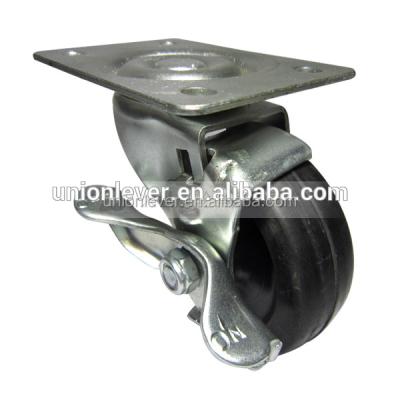 China Garment Shops Garment Stores Swivel 3 Inch Caster Wheel Specification Rubber Wheel With Brake Tea Cart Casters for sale