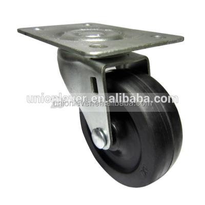 China SR Swivel 3 Inch Caster Wheel For Sofa Plate Rubber Caster Wheels For Chairs Small Solid Rubber Caster for sale