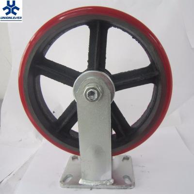 China 10 Inch 250mm Rigid Industry Rigid Caster Wheel For Fixed Heavy Duty Trolley Caster for sale