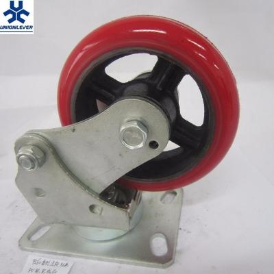 China Hotels Hotels 6 Inch Rigid Plate Spring Type Damping Caster Load 250-450kg Caster Wheel for sale