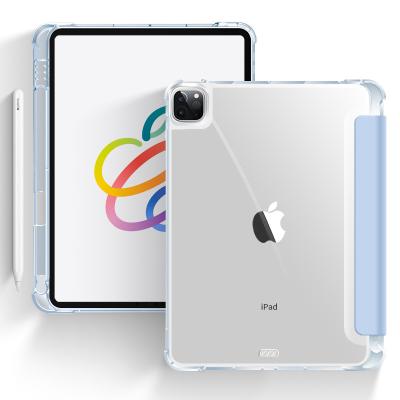 China New Logo Transparent Pencil Holder TPU Lightweight Custom Soft Edge PC Cover Tablet Case For iPad Pro Case 11 12.9 2021 Clear for sale